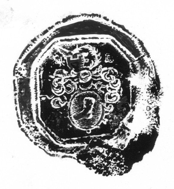 Hans Clausen Barfods segl på brev fra 1715